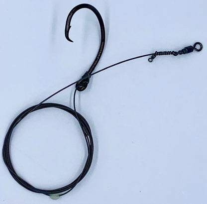 KFA pro-tied drone trace -  200lb carbon coated with 12/0 circle hook