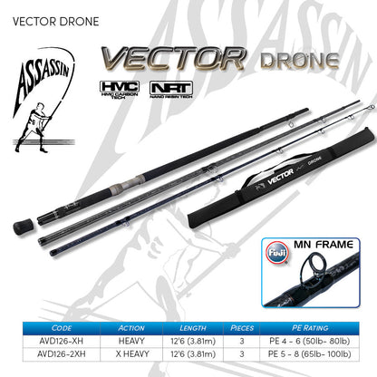 Assassin Vector drone 12’6” rod
